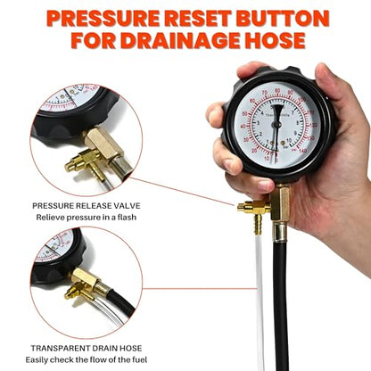 NP Diesel Fuel Pressure Gauge Kit Petrol Fuel Pressure Tester Fuel Injection Pump Diagnostic Tool