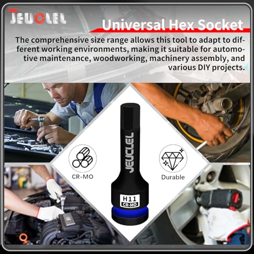 11mm Hex Impact Bit Socket, H11 1/2" Drive Allen Socket, Cr-Mo | 3-Inch, Lengthen Hex Screwdriver Adapter for Electric Ratchet Wrenches Fastening Screws, Socket Wrench, Head Drill - size: 1PC | H11 11MM