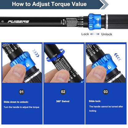 Torque Wrench 3/8 drive, 3/8 Inch Drive Click Torque Wrench Moto 5-50 FT.LB/6.8-67.8 Nm,Dual-Direction Adjustable 72 Tooth, Mechanic Wrenches Tools for Bike, Motorcycle and Car Repair - size: 3/8" 5-50 FT.LB