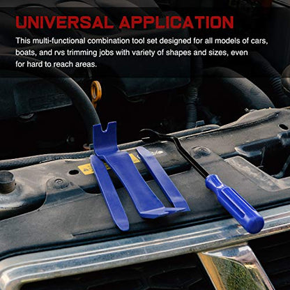 Nilight 5PCS Auto Trim Removal Tool Set for Car Audio Dash Panel Window Molding Fastener Remover Tool Kit - color: Blue, size: 5Pcs