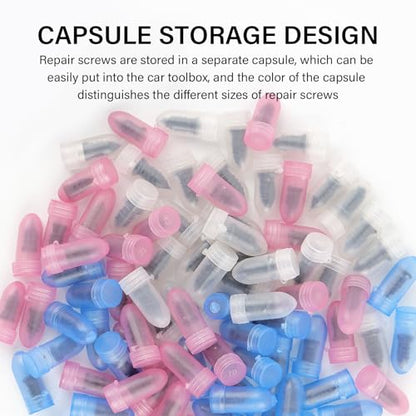60PCS Tire Screw Plug Repair Kit,Self-Service Tire Repair Kit Includes 3 Sizes of Screw in Tires Plugs & Screwdriver for Quick Repairs,Professional Tires Repairs Rubber Nail (60PCS) - color: 60PCS