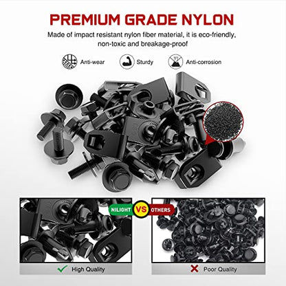 Nilight 70PCS Engine Under Cover Splash Shield Guard Body Bolts Bumper Fender Liner Push Retainer Fastener Rivet Clips for Infiniti G35 G37 FX35 FX45 EX35 Nissan 370Z 350Z 2 Years Warranty - color: 70Pcs Extruded U-nuts