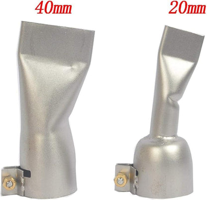 Hot Air Plastic Welder Welding Gun Plastic Repair Welder Kit, 2 Flat Welding Nozzles, 40mm Silicone Seam Roller and Brass Seam Roller - style: Flat Nozzles Welder Set