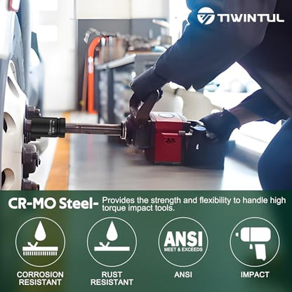 33mm Impact Socket 1" Drive, Deep 6 Point Design, CR-MO for Truck, | ANSI Certified, Heavy Duty 33mm Socket 1 Inch Drive for Bus, Trailer & Farm Machinery Maintenance - size: 33mm(1 PCS)
