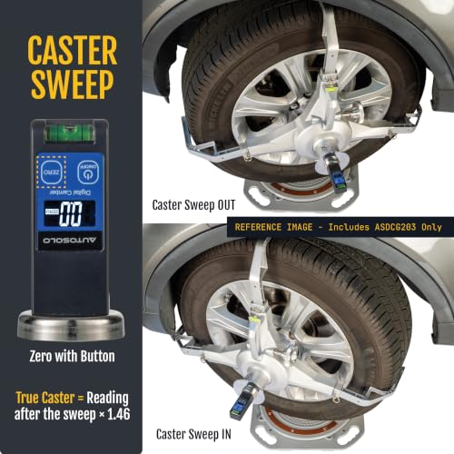 Digital Camber Caster Gauge, LCD Display, Magnetic Base, Home Garage Wheel Alignment Tool, -90° to +90° Range