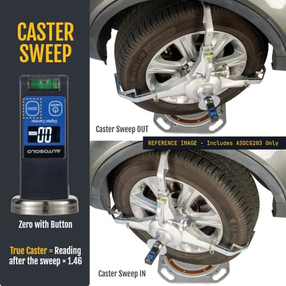 Digital Camber Caster Gauge, LCD Display, Magnetic Base, Home Garage Wheel Alignment Tool, -90° to +90° Range