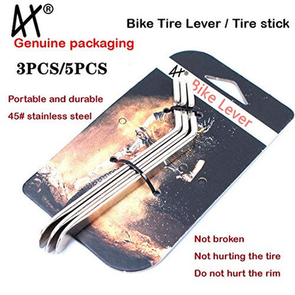 Premium Bicycle Tire Lever Tyre Spoon Iron Changing Tool, Bike Tire Levers Premium Stainless Steel Levers to Repair Bike Tube, Best Tire Changing Tool, Set of 3 - color: 3 Pcs