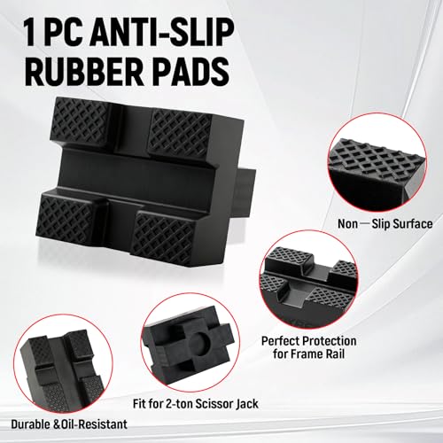 Scissor Jack Pads Rubber Pinch Weld Saddle Adapter Protector Universal Car Lift Spare Tire Jack Scissor Support Anti Slip Pad