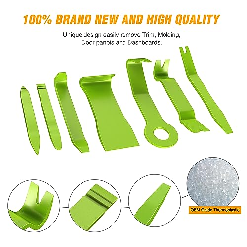 GOOACC 8PCS Auto Trim Removal Tool Kit No-Scratch Removal Tool Kit for Car Audio Dash Panel Window Molding Fastener Remover Tool Kit-Green - color: Green, size: 8PCS Trim Removal