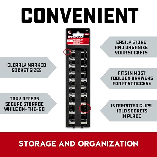 Powerbuilt 10 Piece 1/4 Inch Drive Metric 6 Point Deep Socket Set, Z-Drive Grips, Chrome-Vanadium Steel made, Meets ANSI Standards - 640538 - size: Metric (Pack of 1), style: 1/4" Drive