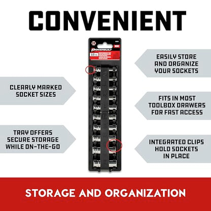 Powerbuilt 10 Piece 1/4 Inch Drive Metric 6 Point Deep Socket Set, Z-Drive Grips, Chrome-Vanadium Steel made, Meets ANSI Standards - 640538 - size: Metric (Pack of 1), style: 1/4" Drive