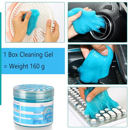 Luscinum Car Interior Duster Detailing Cleaning Gel Brushes Kit, | Soft Dust Detail Crevice Brush Slime Putty Cleaner Accessories Tools for Dashboard,Air Vent,Panel,Leather