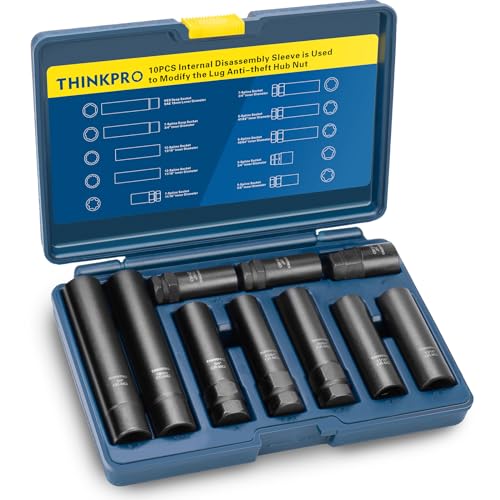 Wheel Lock Removal Kit 10 Piece, Spline Hex Master Key Set | Remove Rusted Frozen Lug Nuts, Aftermarket Wheels, Cr-Mo Steel