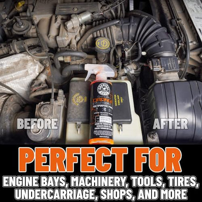 Chemical Guys, Signature Series Orange Degreaser Spray, Heavy Duty, 16 oz | Heavy-duty citrus degreaser breaks down grease and oil on engines, tires, tools and undercarriages, dilutable - size: 16 Fl Oz (Pack of 1)