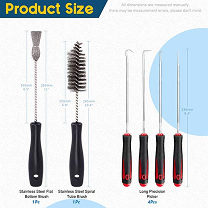 Glarks 6Pcs Injector Sleeve Cup Bore Seat Cleaning Brush Kit Replace AP0084 AP0085 3252 Compatible with 1994~2018 Ford Powerstroke 6.0L 6.4L 6.7L 7.3L, Caterpillar 3126 C7 C9, Navistar T444e