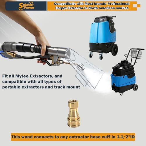 Upholstery Extractor Tool with Clear Head, Carpet Extractor Wand for Auto Detailing & Upholstery Cleaning, High Pressure Hand Wand Compatible with Mytee & Portable Extractors