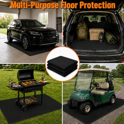 Oil Spill Mat, 2 Pack 39 x 59 in Garage Floor Protector for Under Car | Absorbent Felt Oil Pad with Waterproof Backing, Washable and Reusable for Garage and Driveway