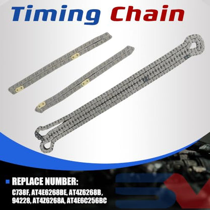 Timing Chain Kit w/Water Pump Camshaft Holding Tool & Timing Alignment Holder Tool | Fit For Ford Edge Explorer Flex Taurus Mustang Lincoln MKX MKS 2012-2019 3.5L 3.7L V6 AW6348 303-1530 90738S
