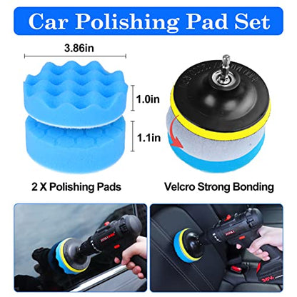 26Pcs Auto Cleaning Brush Set - Interior/exterior, Wheels Drill Brushes, Buffing Sponge Pads