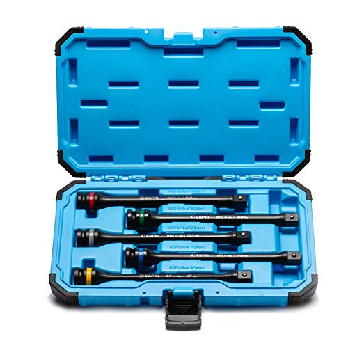 Capri Tools 30083 Torque Limiting Extension Bar Set (5 Piece), 65-140 ft. lbs., 1/2 in. Drive - size: 65-140 ft-lbs / 5-Piece Set w. Case