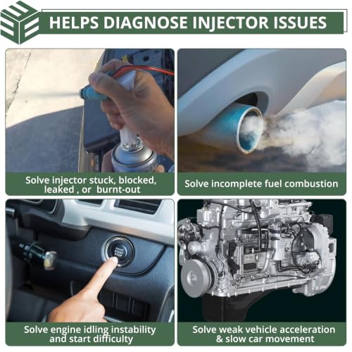 EYPINS 2 in 1 Automotive Fuel Injector Tester Cleaner Kit & Battery Check | Universal for EFI /GDI Injector Cleaning,Clogging Test,8 Pulse Modes,Dual Channel,Battery Alternator Diagnostic Tool