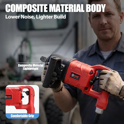 1 Inch Air Impact Wrench, Up to 3000ft-lbs Torque, 5000RPM 1'' Impact Gun | 13.7 lbs Lightweight Pneumatic Impact Wrench with 2 D Handles, 1/2'' Air Inlet for Heavy Duty Repairs - size: 1 Inch | 3000 ft-lbs