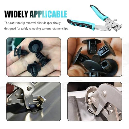 Car Clip Pliers,Multi-Functional Car Clip Remover Tool for Door Panel/Dashboard/Interior Trim,Professional Heavy Duty Panel Clips Removal Pliers as Disassembly Tools - color: Green