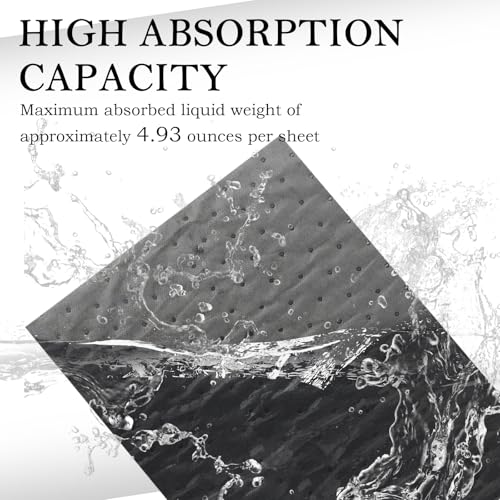 10PCS Oil Absorbent Pads 13 * 10.1",Powerful Polypropylene Oil Spill Mat Absorbs Soaks Coolant/Oil/Grease/Water-Based Fluids,Universal Reusable Oil Drain Splash Pad Car Accessories - color: 10PCS