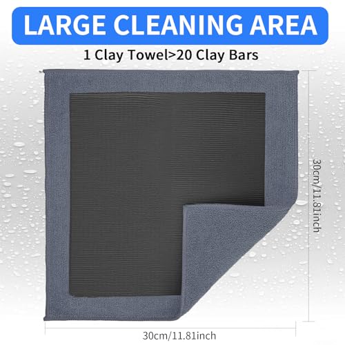 2 Pack Clay Towel Auto Detailing 12 x 12 Inch Fine Grade Clay Bar Towel for Car Detailing Microfiber Car Cloth Cleaner for Cleaning & Release of Paint Contaminants, Grey - color: Grey