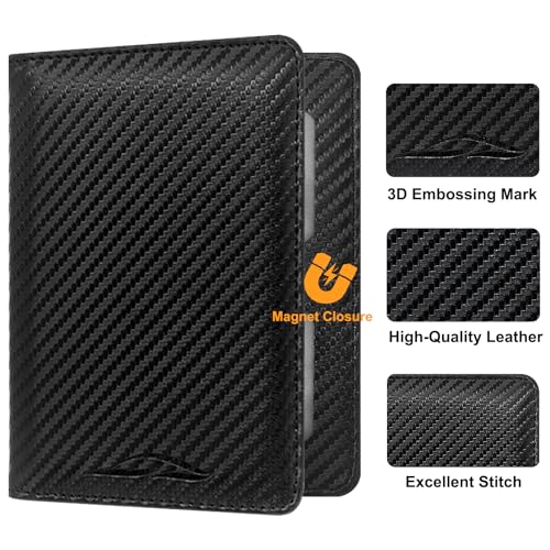 Car Registration and Insurance Holder, Premium Leather Insurance and Registration Holder,vehicle Glove Box Car Organizer, with Magnetic Shut for Cards, Driver License (Carbon Fiber Black-M) - color: 02-Carbon Fiber Black-M