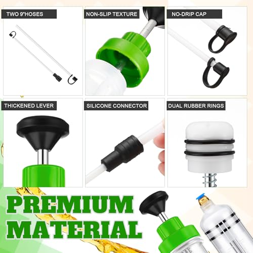 Lothee 2 Pack 500cc Automotive Fluid Extractor Pump Oil Extractor Hand Syringe Pump with Hose Manual Suction Vacuum Fuel Car Transfer for Power Steering, Hydraulic Fluid (Green) - color: Green