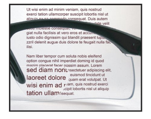 SAS Safety Sidewinder Readers Safety Glasses -Black Frame - Clear 2.5 X Reader Lens - Polybag