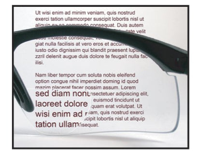 SAS Safety Sidewinder Readers Safety Glasses -Black Frame - Clear 2.5 X Reader Lens - Polybag