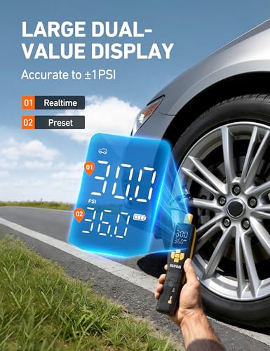 AstroAI 150 PSI Tire Inflator Portable Air Compressor for Car Tires, Cordless Bike Pump with LCD Display, Auto Shut-Off, 5 Modes Air Pump for Car