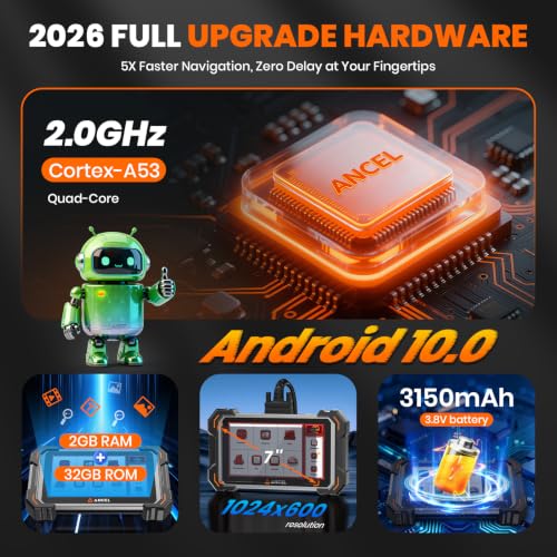 ANCEL DS500 Elite OBD2 Scanner, Full System Car Code Reader, Bidirectional Scan Tool, 28+ Reset Functions, ABS SRS Transmission Check Engine Code Reader, CAN FD FCA Auto Auth, Lifetime Free Update
