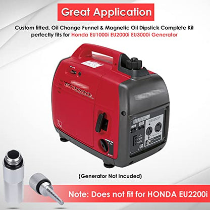 for Honda EU1000i EU2000i EU3000i Handi Generator Mess Free Oil Change Funnel & Magnetic Oil Dipstick Complete Kit