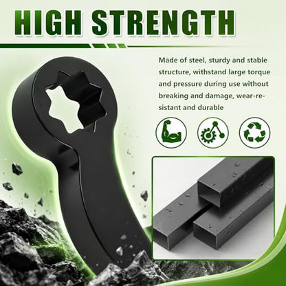 2PCS 1/2" Drive Pry Bar Wrench Adapter,4-Point & 8-Point Adjustable Bull Horn Pry Bar Adapter for CV Axle Removal,Half Shaft Ratchet Prys Bars Attachment Removal Tool