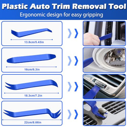 DOAHO 17Pcs Mechanic Hook and Pick Tool Set & Car Trim Removal Kit with Fastener Clip Pliers,Rivet Puller,Magnetic Pickup,Gasket Scraper,Non-Scratch Plastic Pry Tools for Automotive Repair-Blue - color: Blue-17 Pcs Auto Pick and Hook Set