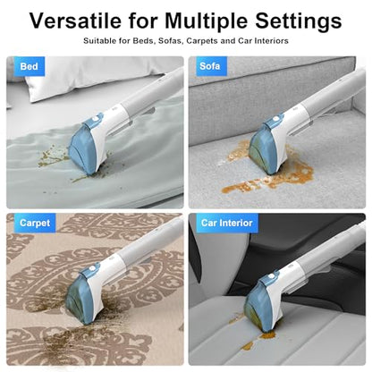 Carpet Cleaner Machine Upholstery - 450W Shampooer Couch Cleaning Portable Vacuum Rug Sofa Car Seat Fabric Mattress Pet Spot Extractor for Furniture Water Hand Held Scrubber Small Deep Washer