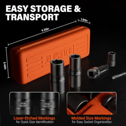 Lug Nut Impact Socket Set, 7pcs