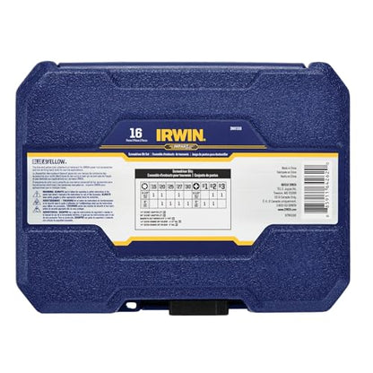IRWIN Impact Screwdriving Bit Set, Assorted, 16 Piece (IWAF1316)
