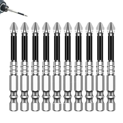 Magnetic Non-Slip Drill Bit Kit - High Magnetic S2 Alloy Steel Screwdriver Bits, Anti-Slip Hex Shank Set (25/50/65/70/90/150mm) for Impact Driver & Electric Drill (10, 65L) - size: 65L
