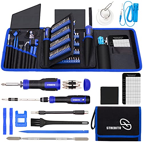 STREBITO Precision Screwdriver Set 191-Piece Multi-Bit Screwdriver 1/4 Inch Nut Driver Home Improvement Tool Electronic Repair Kit for Computer, iPhone, Laptop, PC, Cell Phone, PS4, Xbox, Nintendo - color: Blue