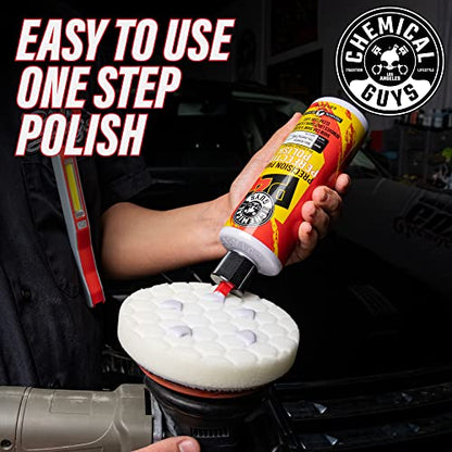 Chemical Guys P4 Precision Paint Perfection Polish - Scratch Remover & Swirl Remover for Cars, Trucks, Motorcycles, & SUVs, Fixes Paint Imperfections & Towel Marks, Restores Gloss & Clarity, 16 oz - style: P4 Perfection Polish