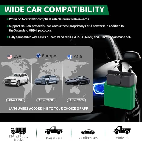 VGATE vLinker FD+ OBDII Scanner OBD2 Bluetooth Automotive Scanner Diagnostic Tool for iOS, Android & Windows, Code Reader and Reset for Car Truck Check Engine Code Read and Clear & Scan Tools - size: vLinker FD+ (BT3.0+BLE4.0) Android & iOS & Windows