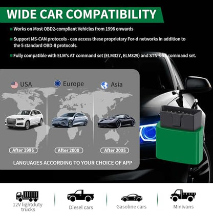 VGATE vLinker FD Bluetooth OBD2 Scanner Diagnostic Tool, Car Code Readers & Scan Tools for Android & Windows (Not iOS), Wireless OBD2 Adapter Auto All System Diagnostic to Check Engine Light - size: vLinker FD+ BT3.0 (FD BT3.0) Android & Windows
