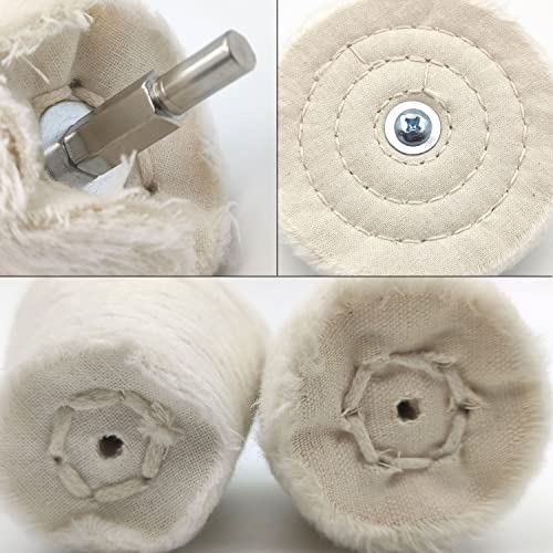 19 Pcs Buffing Wheel for Drill,Buffing Pad Polishing Wheel Kits with 6 Pcs Polishing Compound and 5 Pcs Felt Polishing Wheel,for Aluminum, Stainless Steel, Chrome,Metal,Glass,Car Detailing
