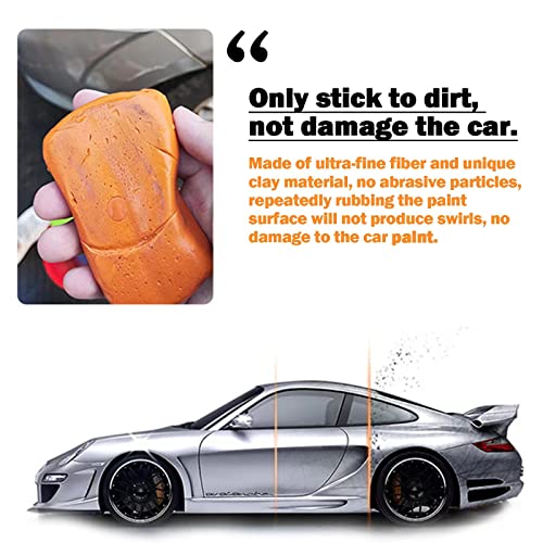 Car Clay Bar 4 Pack 400g, Premium Grade Clay Bars Auto Detailing Magic Clay Bar Kit with Towel Clay Bar Cleaner with Washing and Adsorption Capacity for Car Wash Car Detailing Clean,RV,Glass Cleaning