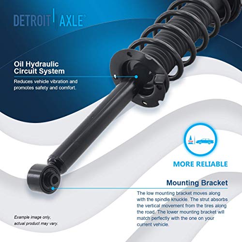 Detroit Axle - 2pc Rear Struts for 2004-2008 Acura TL, 2003-2007 Honda Accord, 2 Struts & Coil Spring Assembly 2005 2006 Replacement Quick Install Ready Strut Shocks Assembly - size: 171372 x2/PAIR