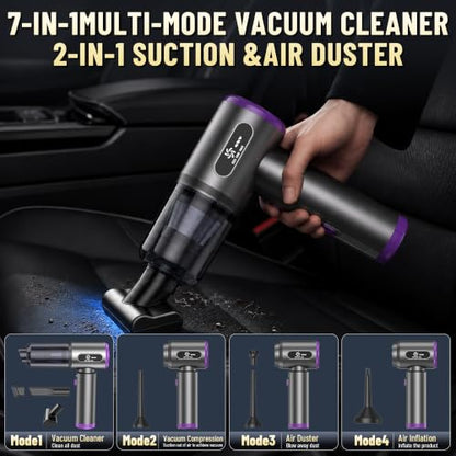 Car Vacuum Cleaner,Handheld Vacuum,20000PA High Power - color: Gray and Purple